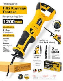 Resim Sgs Plus SGS5270 -1200 W Elektrikli Tilki Kuyruğu Testere Makinesi 