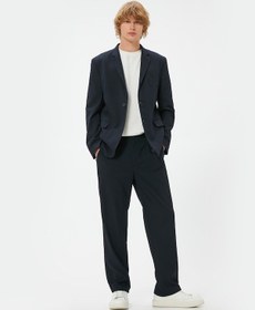 Resim Koton Kumaş Pantolon Düğmeli Cep Detaylı Lacivert 4spm40001hw Lacivert 