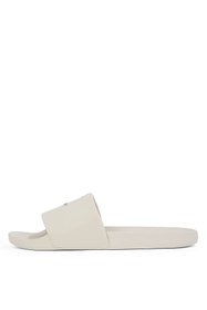 Resim Calvin Klein Ekru Erkek Plaj Terliği POOL SLIDE W/ CK SQUARE 