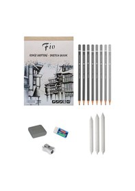 Resim Fio A4 Eskiz Defteri 90 G Dereceli Kalem Seti Eskiz Seti Karakalem Çizim Seti Pastel Dağıtıcı 