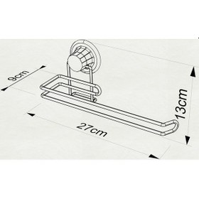Resim Vakumlu Banyo Mutfak Kağıt Havlu Askısı Krom Gümüş 