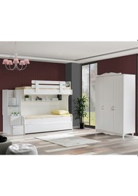 Resim Ranza, Su Yavrulu Ranza 3 Kapaklı Dolap + 2 Adet Comfort Yatak 90 X 190 CM 