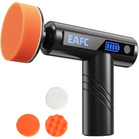 Resim Pil Ekranlı Kablosuz Şarj Edilebilir Araba Cilalama Makinesi - Çizik ve Çok Fonksiyonlu Tamir için Taşınabilir Cilalama Makinesi, USB Şarj, ABS Malzeme, Arabalar, Tekne ve Daha Fazlası İçin Cilalama Pedleri Dahil, Araba Detaylandırma | Şık Siyah Bitiş | Kablosuz İşletim 