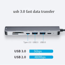 Resim Apera Tr-35 7 Port Mac Thunderbolt 3 Hub Type-c To 4k Hdtv 2x Usb3.0 2x Usb C Pd Şarj Micro Sd Sd Kart 