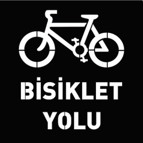 Resim Bisiklet Yolu Şablonu Otopark Boya Şablonu Bisiklet Yolu Sembolü Üretimi 50x50 Cm 