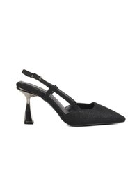 Resim Ayakmod 459158 Z Siyah Simli Tekstil Kadın Abiye Ayakkabı Stiletto Düğün Nişan Ayakkabısı Siyah 