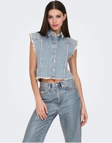 Resim Only Onlhollywood Crystal Dnm Vest Kadın Jean Yelek 15341021 Mavi 