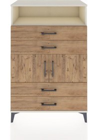 Resim Hyperion Dolap 2 Raflı 4 Çekmeceli 2 Kapaklı 88x44x134 Aytaşı-çam Aytası 