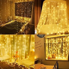 Resim OBEV 8 Fonksiyonlu Saçak Led Sarkıt 2x2 Metre Eklenebilir Süsleme 180 Işık Yılbaşı 