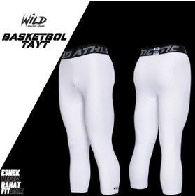 Resim Wild Athletic Sports Basketbol Beyaz 3/4 Pro Spor Tayt 