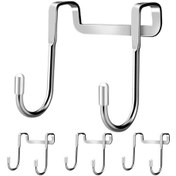 Resim Qingmipy "4'lü Paslanmaz Çelik Kapı Askısı - Çok Amaçlı S Kancalı Havlu Askılık Ve Organizatör" 