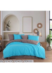 Resim Hobby Tek Kişilik Poplin Nevresim Takımı Diamond Turkuaz Kahve Çok Renkli 