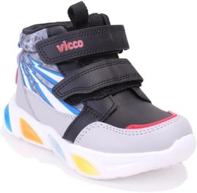 Resim Vicco David 946P25K420 Siyah Ortopedik Günlük Işıklı Erkek Çocuk Spor Bot 