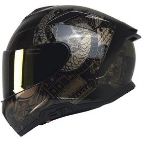 Resim Mts X340 Coldy Gold Fullface Gold Camlı Motosiklet Kaskı Gold Siyah 