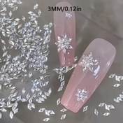 Resim 100 adet 3mm Mini Elmas Taşlar, 3D Manikür Sanatı için Uygun, Düz Sırtlı Mücevherler El İşi Yapımı İçin 