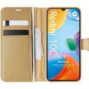 Resim Microsonic Xiaomi Redmi 10c Kılıf Delux Leather Wallet Gold 