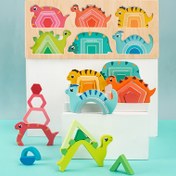 Resim Çocuklar için Ahşap Dinozor Renk Eşleştirme Bulmaca Oyuncak - El-Göz Koordinasyonu ve İnce Motor Becerileri Geliştirme, 3+ Yaş, Noel ve Doğum Günü Hediyesi, Dayanıklı Ahşap Yapı ile Renkli Dinozor Parçaları, Eğitici Oyun Aktivitesi, Dinozor Oyuncak 