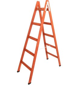 Resim Step 5 Basamaklı Çift Çıkışlı Ahşap Merdiven Yükseklik 1.70 M 