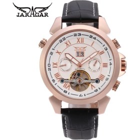 Resim Hanyang 04 Jaragar Alaşım Mekanik Saat Rahat Moda Volan Roma Ölçekli Mekanik Saat Takvim Kemer Kol Saati (Yurt Dışından) 