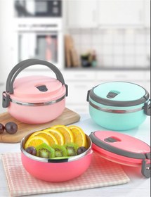 Resim Zeyma Home 3 Katlı Sızdırmaz Çelik Yemek Termosu-Mor 