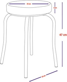 Resim yılmaz masacılık 3 Adet Siyah Deri Altın Profil Tabure Metal Tabure Mutfak Taburesi Kalın Tabure 
