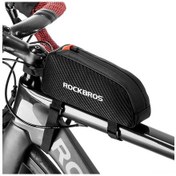 Resim Gajeena Bisiklet Ön Çerçeve Çantası - 210d Polyester Su Geçirmez, Anahtar Ve Aletler İçin Geniş Alan Siyah 