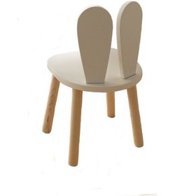 Resim Montessori Çocuk Beyaz 1 Adet Bunny Sandalye Ahşap 