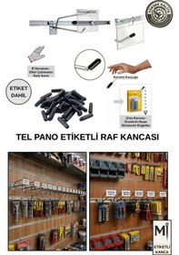 Resim 10 Adet 10 Cm Etiketli Kanallı Pano Kancası Koruma Kauçuklu Ekstra Güçlü Raf Askısı Raf Kancası Krom 