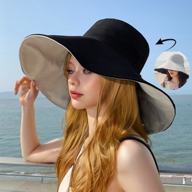Resim 2025 Trendy Kadınlar İçin Geniş Kenarlı Güneş Şapkası - UPF, Ayarlanabilir Kayış, Yazlık Dış Aktiviteler için Katlanabilir Plaj Şapkası, Polyester Rahat Şık Tasarım 
