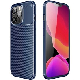 Resim Apple Iphone 13 Pro Max Kılıf Negro Karbon Görünüm Dizayn Silikon Lacivert 