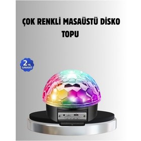 Resim Bluetooth Kontrollü Masaüstü Disko Topu Işığı - Renkli Led Işık Gösterisi Ve Uzaktan Kumanda 