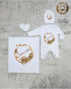 Resim yzc home size dair... Bt K18 Isimli Kız Bebek Battaniye Tulum Şapka Eldiven Set 