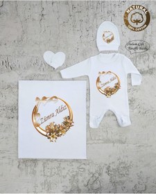 Resim yzc home size dair... Bt K18 Isimli Kız Bebek Battaniye Tulum Şapka Eldiven Set 