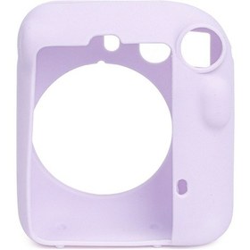 Resim Instax Mini 12 Makine Uyumlu Lila Koruyucu Silikon Kılıf 