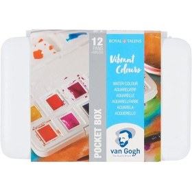 Resim Talens Van Gogh Tablet Sulu Boya Seti 12 Renk Vibrant Colours 