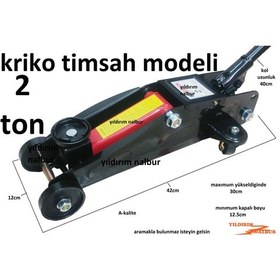 Resim Kriko Timsah Tipi 2 Ton Tekerlekli Araba Altı Kriko Sürgü Kiriko 