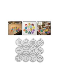 Resim Tahtakale Toptancı Epoksi Yuvarlak Burç Kalıbı Anahtarlık Ve Kolye Kalıbı 