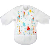 Resim Beyaz Kollu Muşamba Mama Önlüğü 