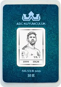 Resim 999 Ayar Gümüş İle Üretilmiş Tarihin En İyi Futbolcusu Lionel Messi Temalı Hediyeye Özel 10 Gram Gümüş Külçesi-746 