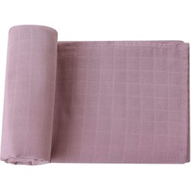 Resim Tinybabyconcept Soft Organik % 100 Pamuk Tek Kat Müslin Kundak Örtüsü Bebek Batteniyesi Lila Renk 110x110 Cm 