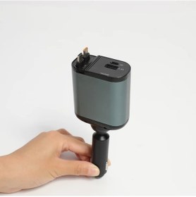 Resim Honeybeeshop 120w Siyah Hızlı Geri Çekilebilir Araba Şarj Cihazı 2 Usb Type C Kabloları Evrensel Fiş 13.8v Çıkış 