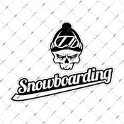 Resim Bay Etiket Rfhlm130 Reflektif Snowboarding Yazisi Ve Kurukafa Etiketi 