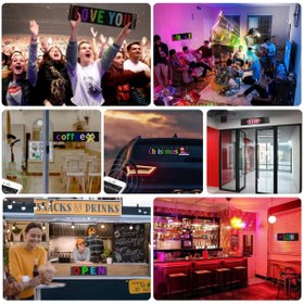 Resim EN SİGA 92 CM Led Panel Yazı Yazan Telefon Kontrollü Led Ekran Kamyon Otobüs iş Yeri Araba Cam Duvar 