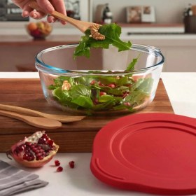 Resim Paşabahçe Kapaklı Borcam - Şeffaf / Kırmızı - 2,2 lt 