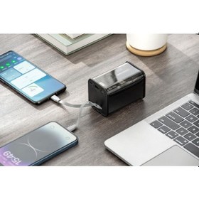 Resim 22.5w Hızlı Şarjlı Dahili Type-c Ve Lightning Kablolu 20000 Mah Yüksek Kapasiteli Powerbank Beyaz 