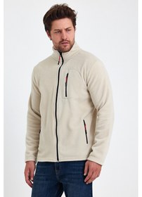 Resim Monox Erkek Outdoor Fermuarlı Polar Ceket 001 Bej 