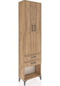 Resim Arges Dolap 2 Raflı 2 Çekmeceli Tek Askılı 60x30x221 Çam-çam Çam 