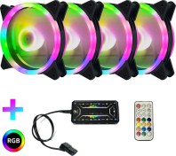 Resim Sones Bilgisayar Cpu Rgb Aydınlatmalı Radyatör 4 Fan + Uzaktan Kumanda 