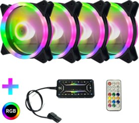 Resim Sones Bilgisayar Cpu Rgb Aydınlatmalı Radyatör 4 Fan + Uzaktan Kumanda 
