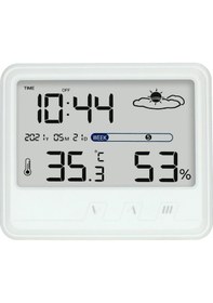 Resim Symbee Beyaz Ys202 Usb Şarjlı Lcd Ekranlı Dijital Termometre Ve Nem Ölçer Hafıza/takvim/alarm/masa & Duvara Montaj 